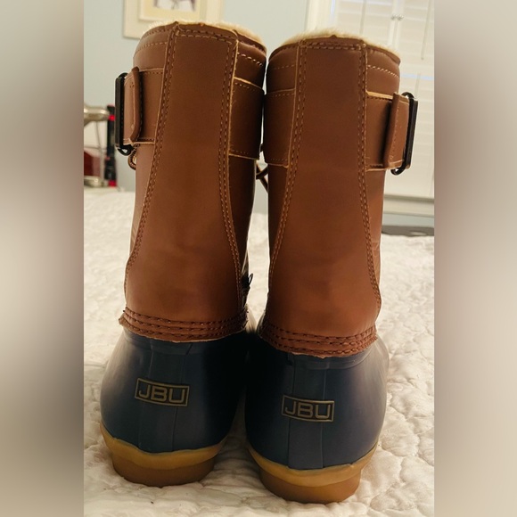 JBU Brown and Blue Winter Rain Boots - Picture 3 of 5